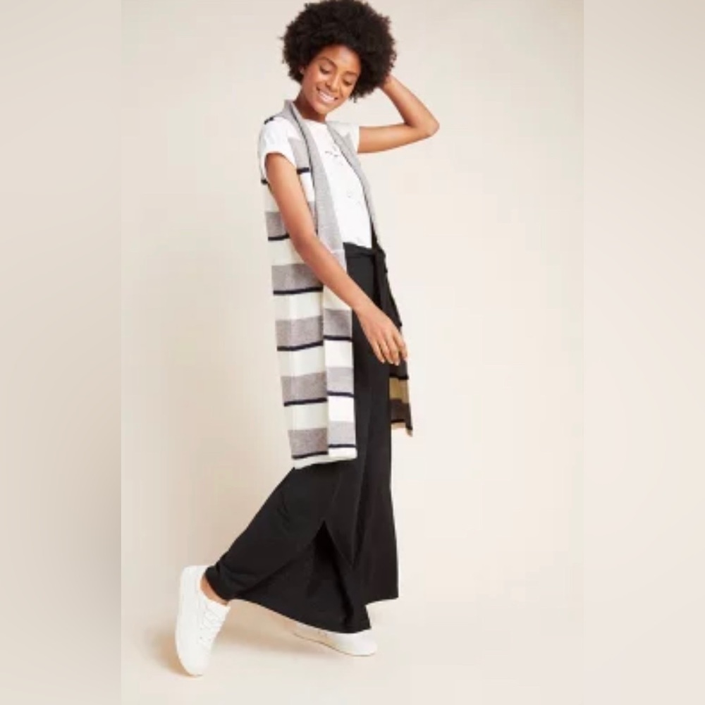 Anthropologie Pencey Longline Knit Vest